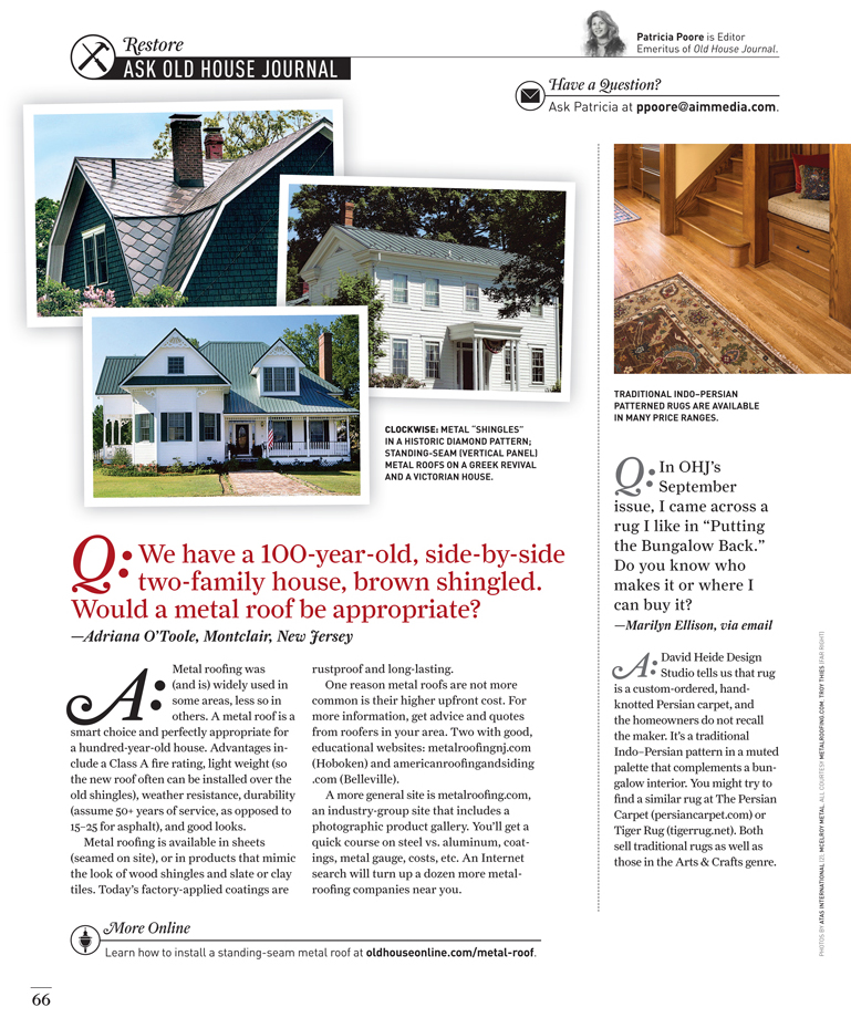 Ask Old House Journal by Megan Hillman Donovan