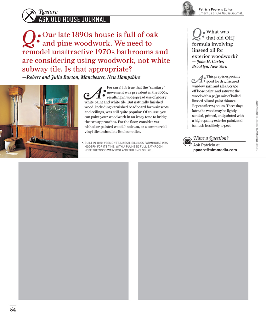 Ask Old House Journal by Megan Hillman Donovan