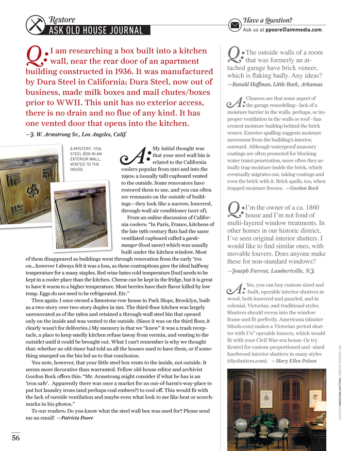 Ask Old House Journal by Megan Hillman Donovan
